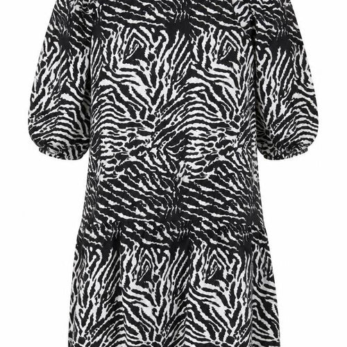 River Island Women Black White Zebra Print Shift Dress Size 10