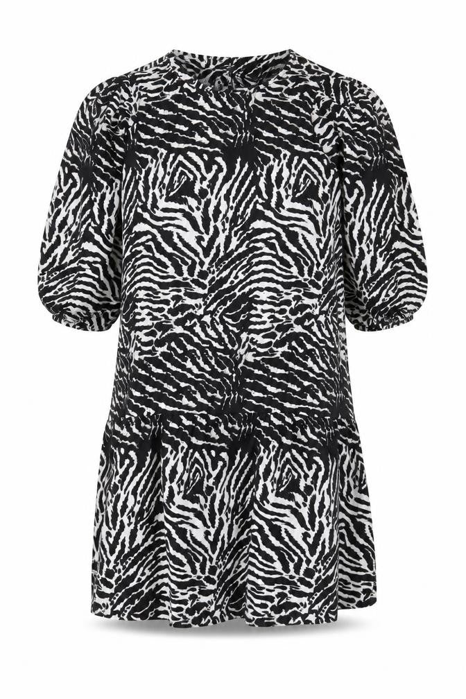 River Island Women Black White Zebra Print Shift Dress Size 10