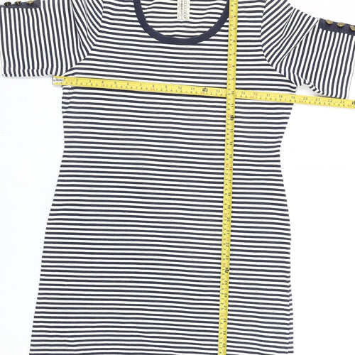 Next Women Blue Striped T-Shirt Dress Size S Short Sleeve