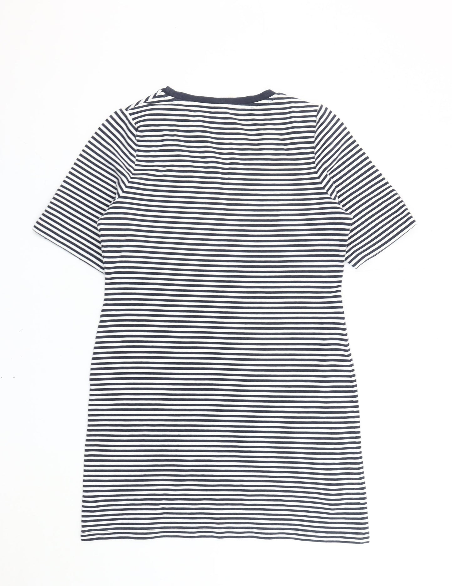 Next Women Blue Striped T-Shirt Dress Size S Short Sleeve