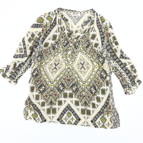 Damart Womens Multicoloured Bohemian Tunic Blouse UK 16 Viscose