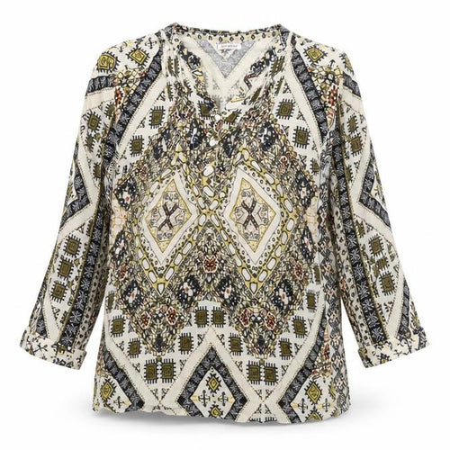 Damart Womens Multicoloured Bohemian Tunic Blouse UK 16 Viscose