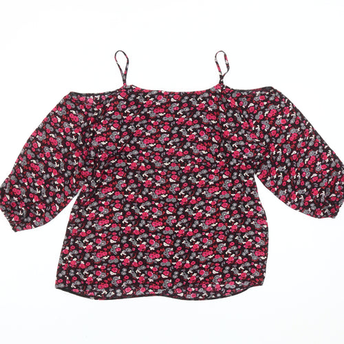George Women’s Multicoloured Floral Cold Shoulder Blouse UK 10