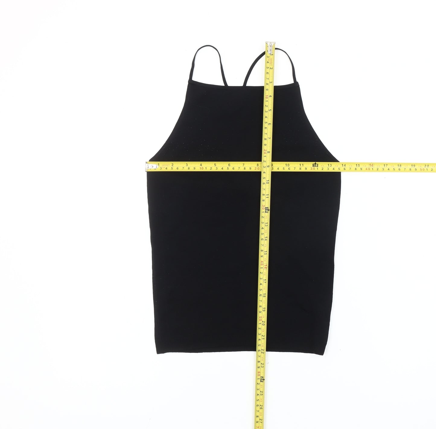 DKNY Womens Black Knit High Neck Spaghetti Strap Tank Top XS