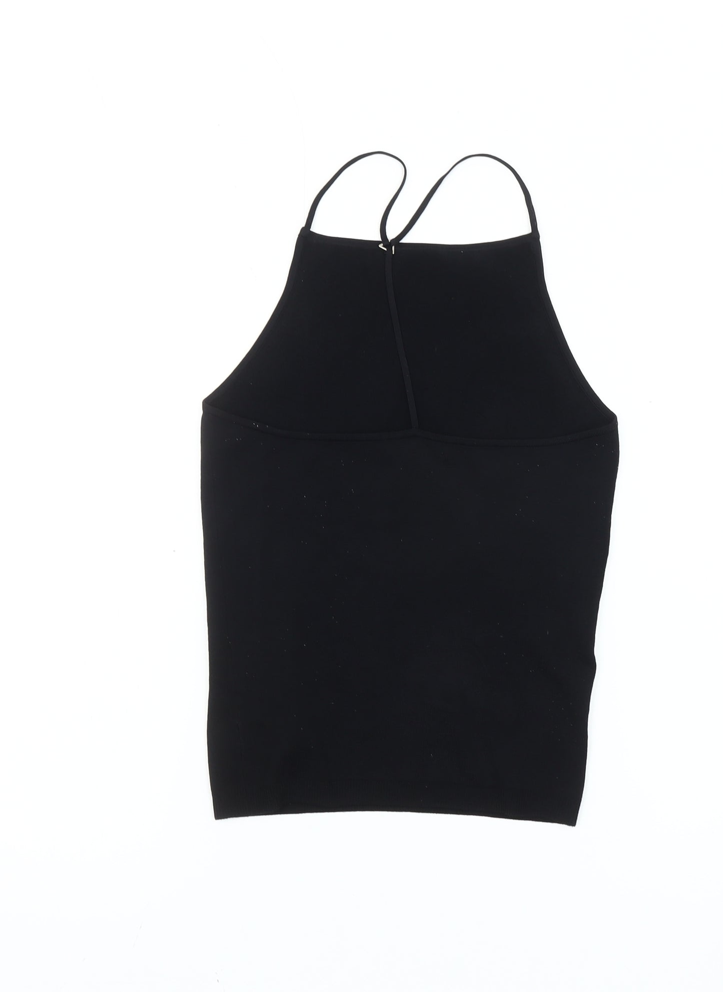 DKNY Womens Black Knit High Neck Spaghetti Strap Tank Top XS