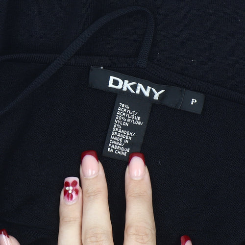 DKNY Womens Black Knit High Neck Spaghetti Strap Tank Top XS