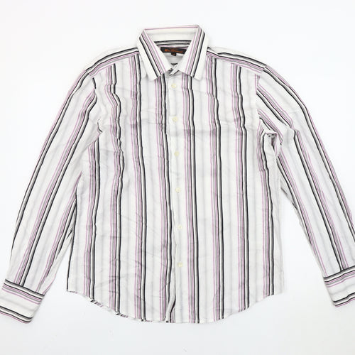 Ben Sherman Men's Multicoloured Striped Cotton Long Sleeve Shirt M