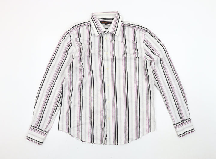 Ben Sherman Men's Multicoloured Striped Cotton Long Sleeve Shirt M