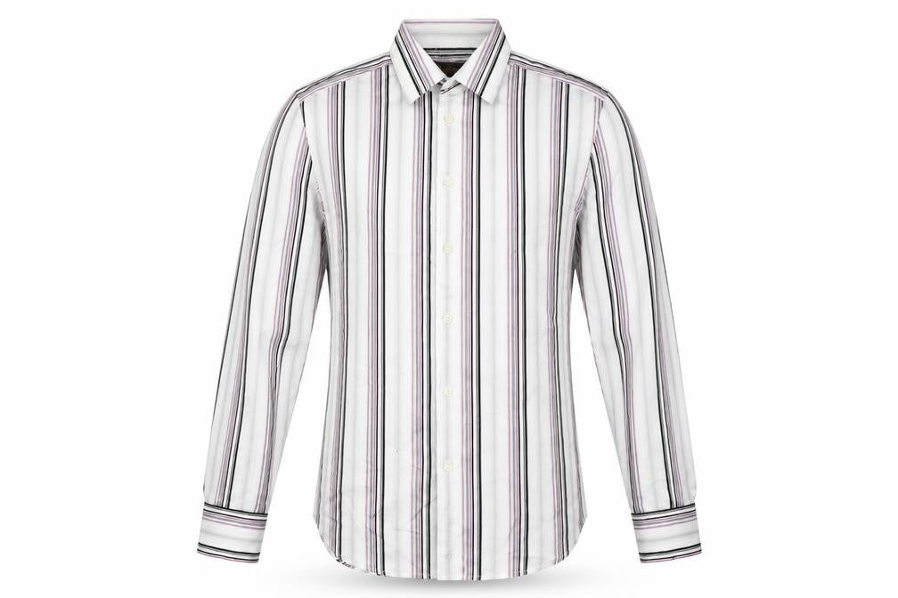 Ben Sherman Men's Multicoloured Striped Cotton Long Sleeve Shirt M
