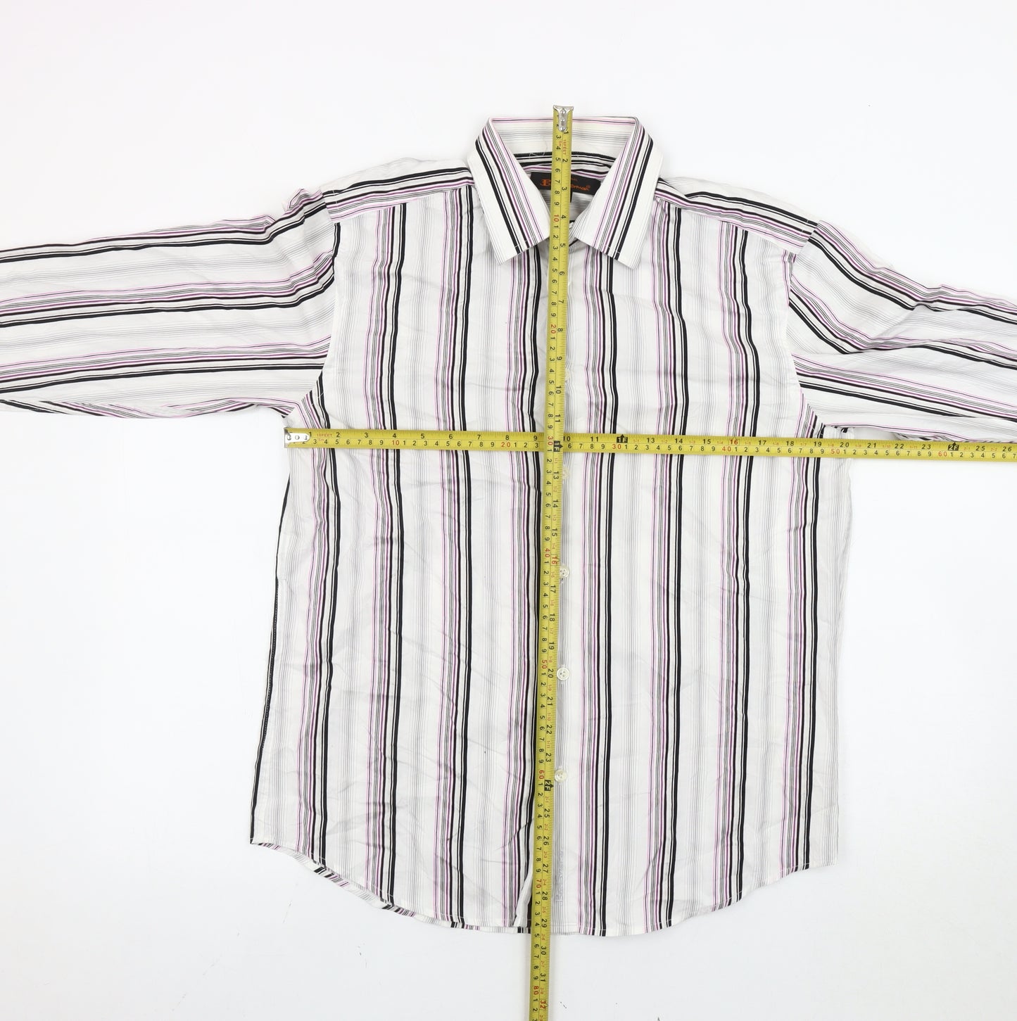 Ben Sherman Men's Multicoloured Striped Cotton Long Sleeve Shirt M