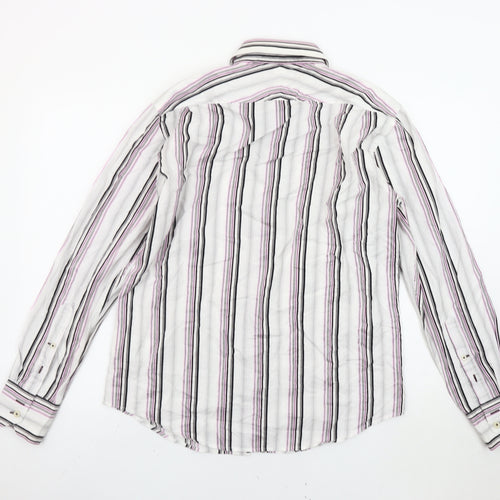 Ben Sherman Men's Multicoloured Striped Cotton Long Sleeve Shirt M