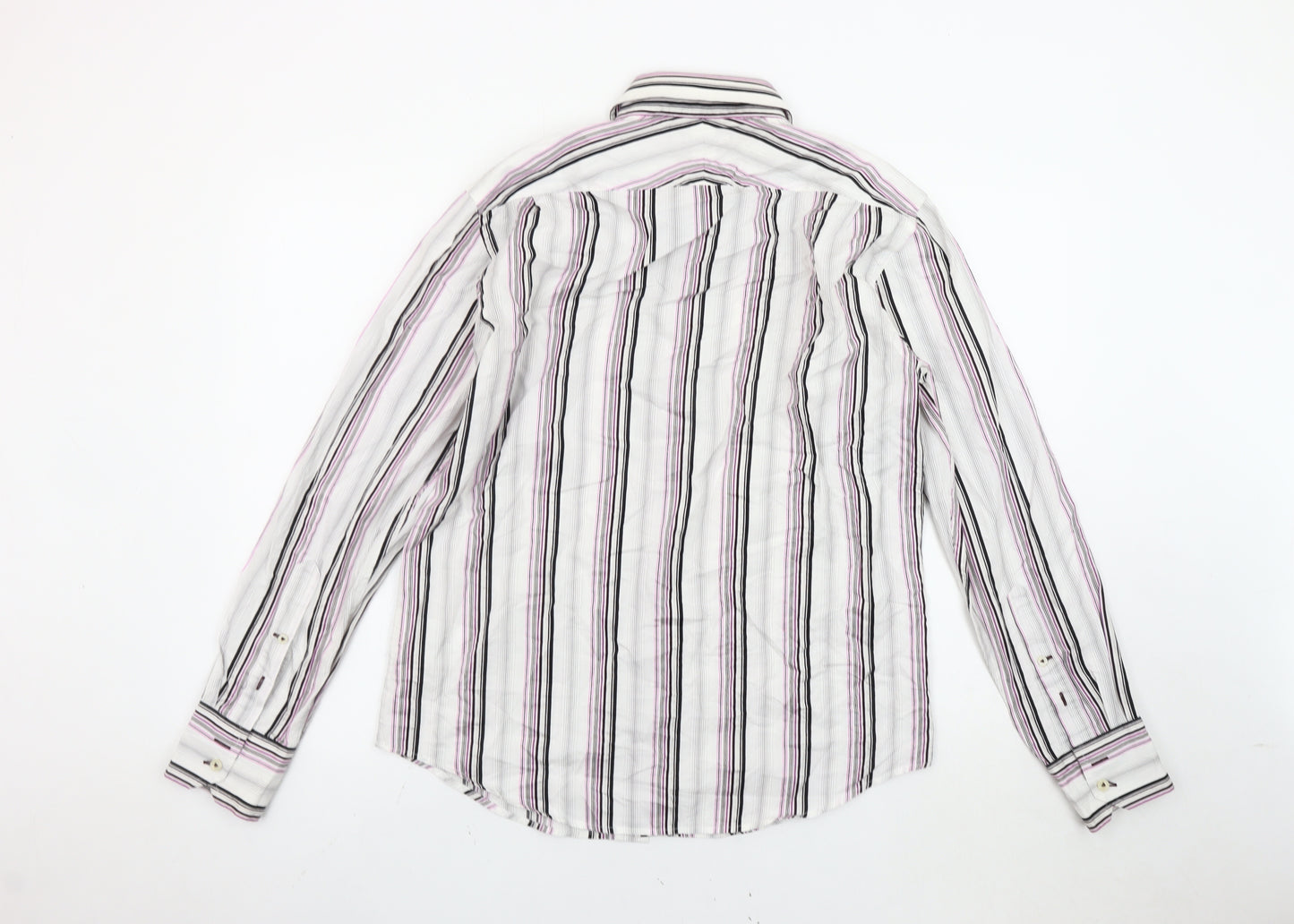 Ben Sherman Men's Multicoloured Striped Cotton Long Sleeve Shirt M