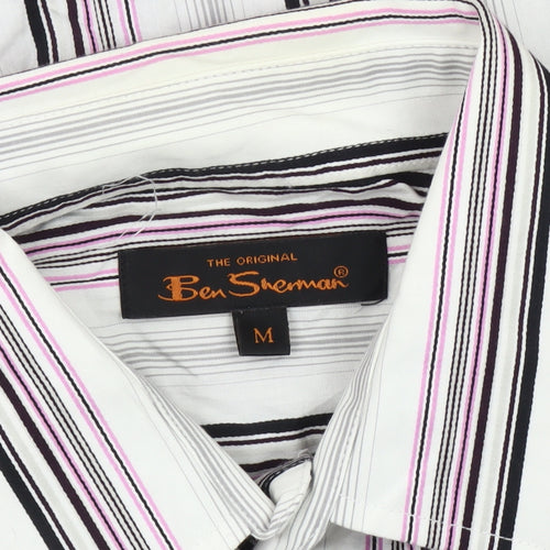Ben Sherman Men's Multicoloured Striped Cotton Long Sleeve Shirt M