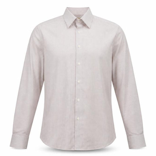Marks and Spencer Mens Red Striped Long Sleeve Cotton Shirt L