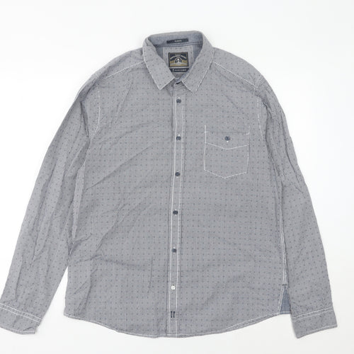 White Stuff Men's Blue Slim Fit Check Cotton Long Sleeve Shirt L