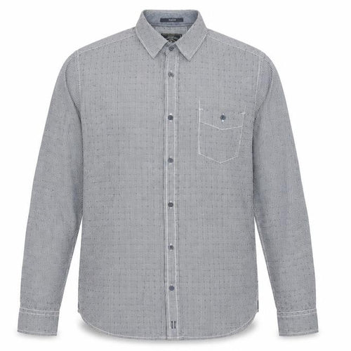 White Stuff Men's Blue Slim Fit Check Cotton Long Sleeve Shirt L