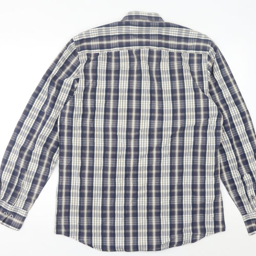 Lerros Men’s Blue Plaid Cotton Long Sleeve Button-Up Shirt M Regular Fit
