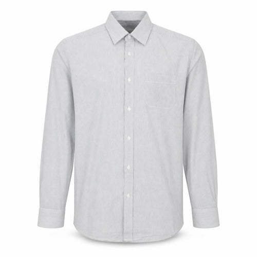 Debenhams Men's Grey Striped Button-Up Shirt Size 15 38in Chest