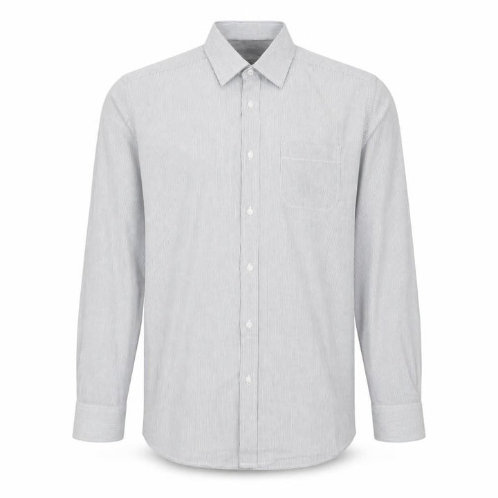 Debenhams Men's Grey Striped Button-Up Shirt Size 15 38in Chest