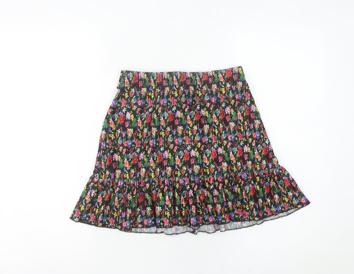Topshop Women’s Petite Multicoloured Floral Pleated Skirt Size 6