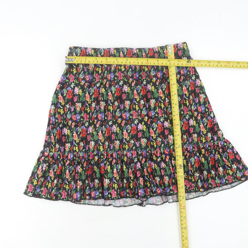 Topshop Women’s Petite Multicoloured Floral Pleated Skirt Size 6