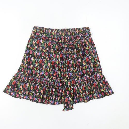 Topshop Women’s Petite Multicoloured Floral Pleated Skirt Size 6