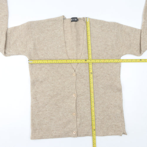 Two Plus One Women’s Beige Wool Cardigan S V-Neck Knit