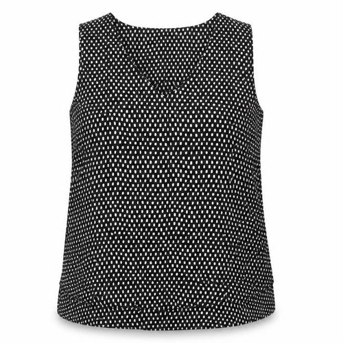 Marks and Spencer Women Black Geometric Tank Top Size 20 Polyester V-Neck
