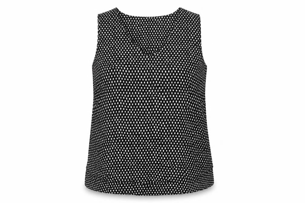 Marks and Spencer Women Black Geometric Tank Top Size 20 Polyester V-Neck
