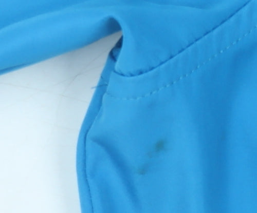 TIGI Womens Blue Mid-Length Waterproof Rain Coat Size 14