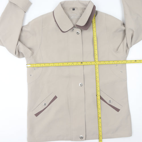 Finesse Womens Beige Rain Coat Size 14 Mid-Length Polyester Jacket