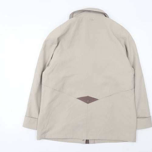 Finesse Womens Beige Rain Coat Size 14 Mid-Length Polyester Jacket