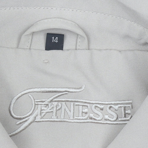 Finesse Womens Beige Rain Coat Size 14 Mid-Length Polyester Jacket
