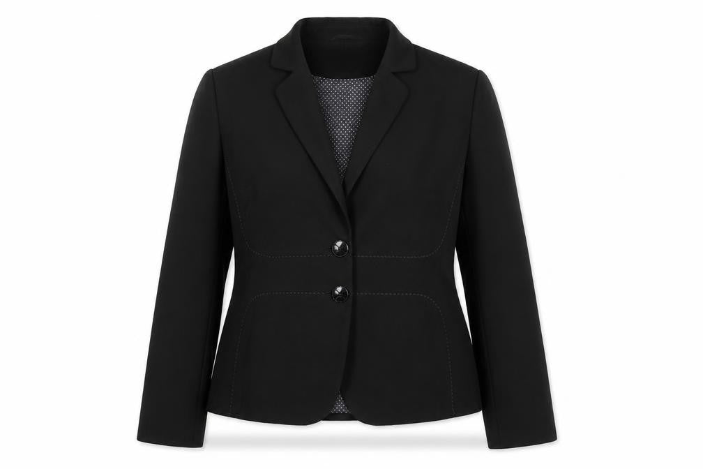 Front view of Marks & Spencer Women Black, size 14, Blazer Jacket Smart Workwear