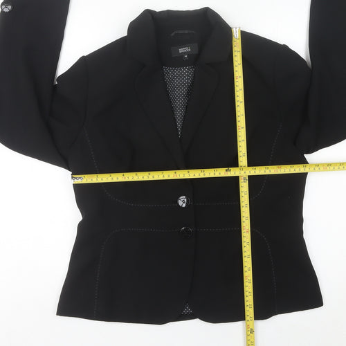 Marks and Spencer Women Black Size 14 Blazer Jacket Smart Workwear