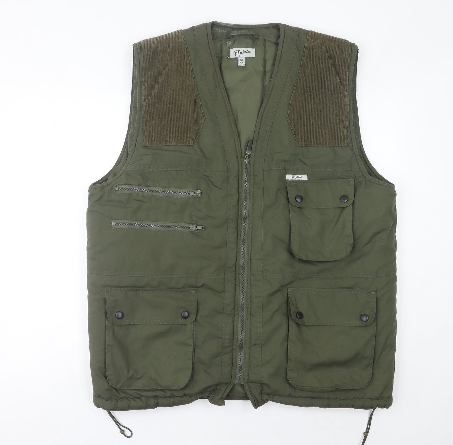 Rydale Men's Green XL Waistcoat Outdoor Full Zip Pockets Hunting Vest