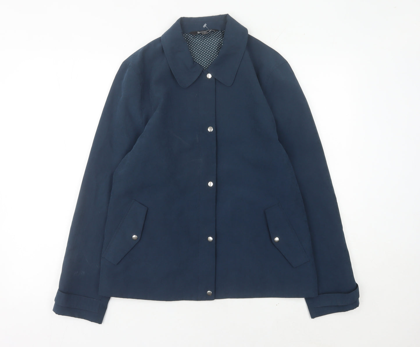 Bonmarche Womens Blue Mid-Length Button Jacket Size 14 Casual Workwear