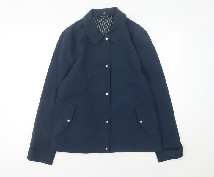 Bonmarche Womens Blue Mid-Length Button Jacket Size 14 Casual Workwear