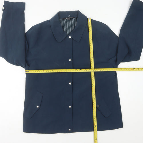 Bonmarche Womens Blue Mid-Length Button Jacket Size 14 Casual Workwear
