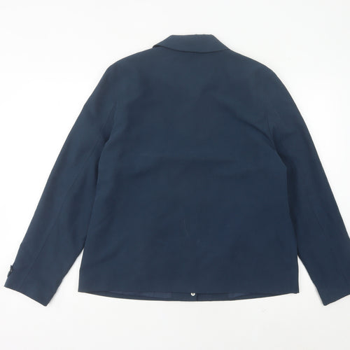 Bonmarche Womens Blue Mid-Length Button Jacket Size 14 Casual Workwear