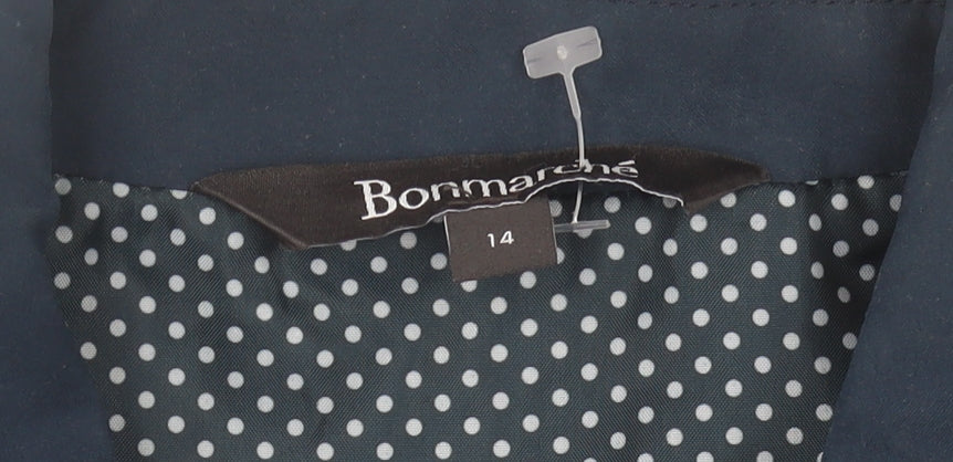 Bonmarche Womens Blue Mid-Length Button Jacket Size 14 Casual Workwear