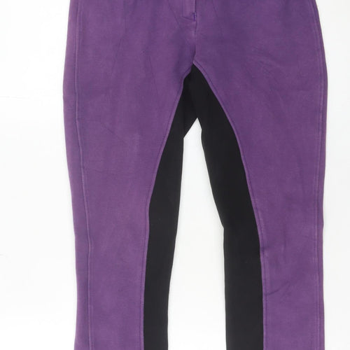 Shires Womens Purple Black Jodhpur Riding Trousers Size 28 Slim Fit