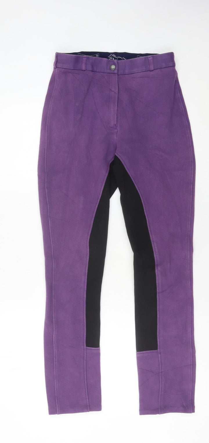 Shires Womens Purple Black Jodhpur Riding Trousers Size 28 Slim Fit