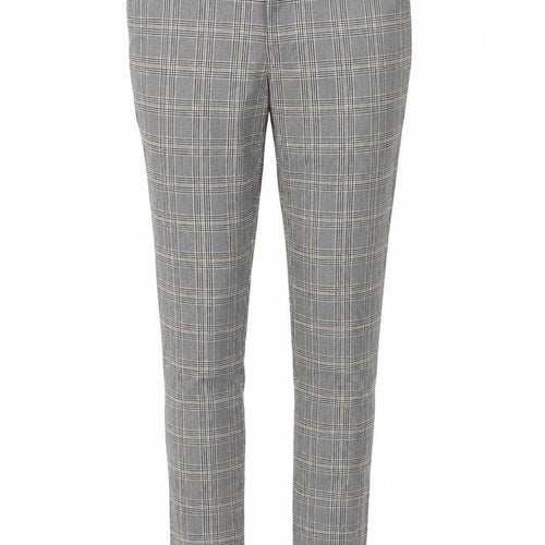 Zara Women Grey Plaid Slim Fit Chino Trousers Size S