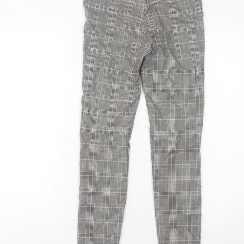 Zara Women Grey Plaid Slim Fit Chino Trousers Size S