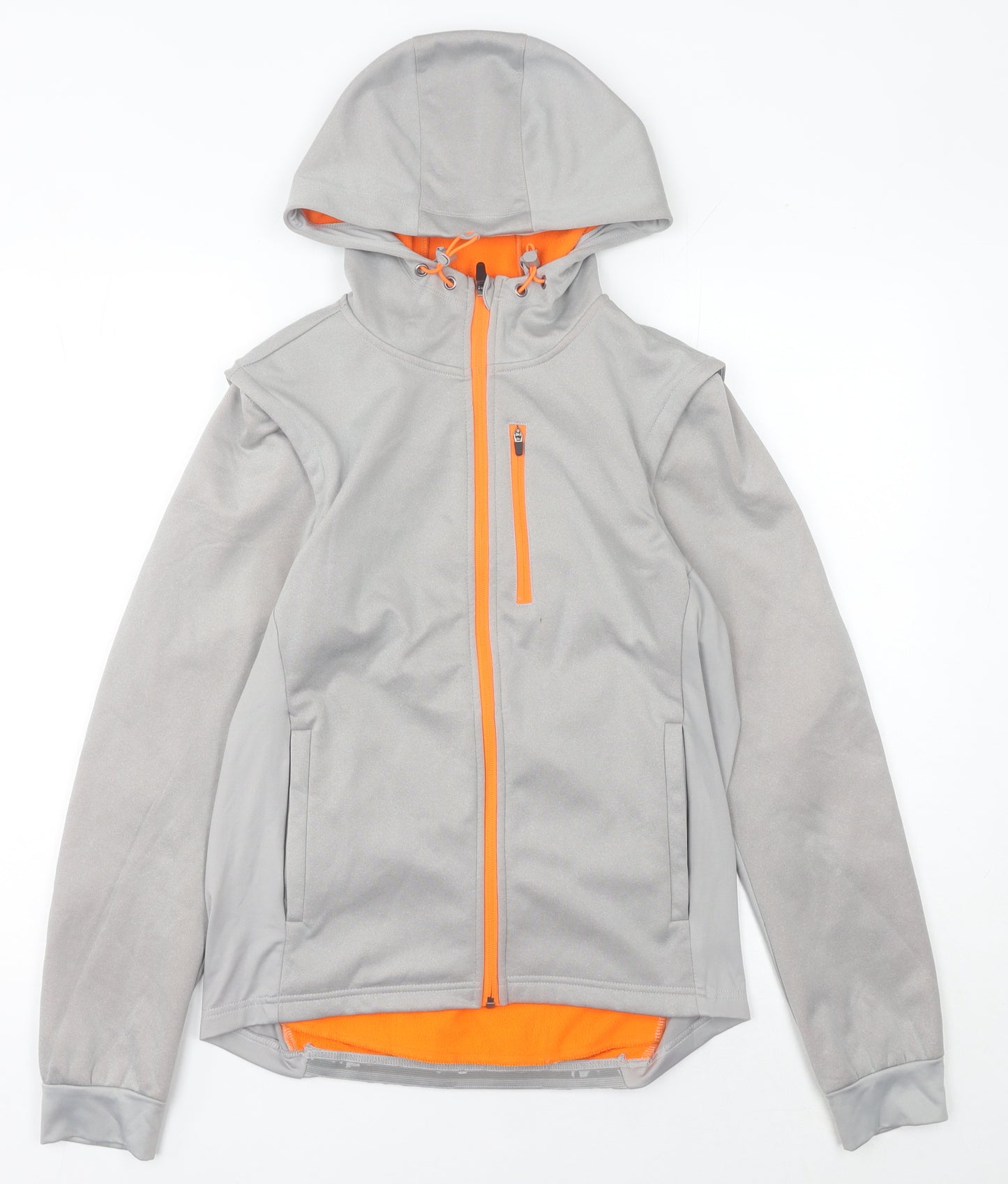 Crane Womens Grey Hooded Soft Shell Activewear Jacket Size 12