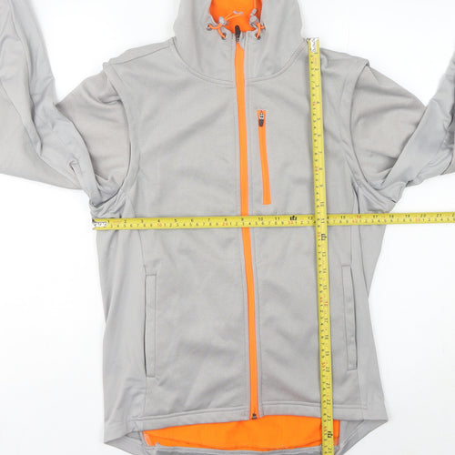 Crane Womens Grey Hooded Soft Shell Activewear Jacket Size 12