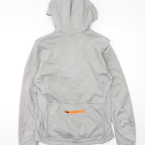 Crane Womens Grey Hooded Soft Shell Activewear Jacket Size 12