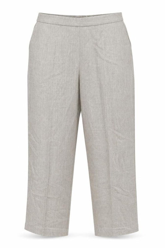 Front view of Autonomy Women Beige Straight Leg Trousers, size 18, Polyester