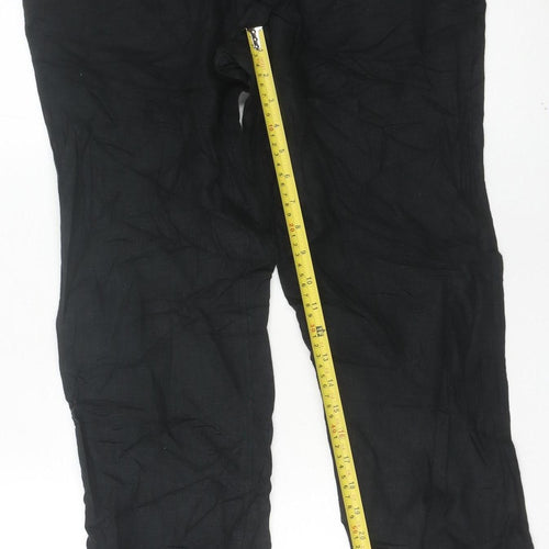 Next Men’s Black Linen Blend Chino Trousers Size 34W 29L Regular